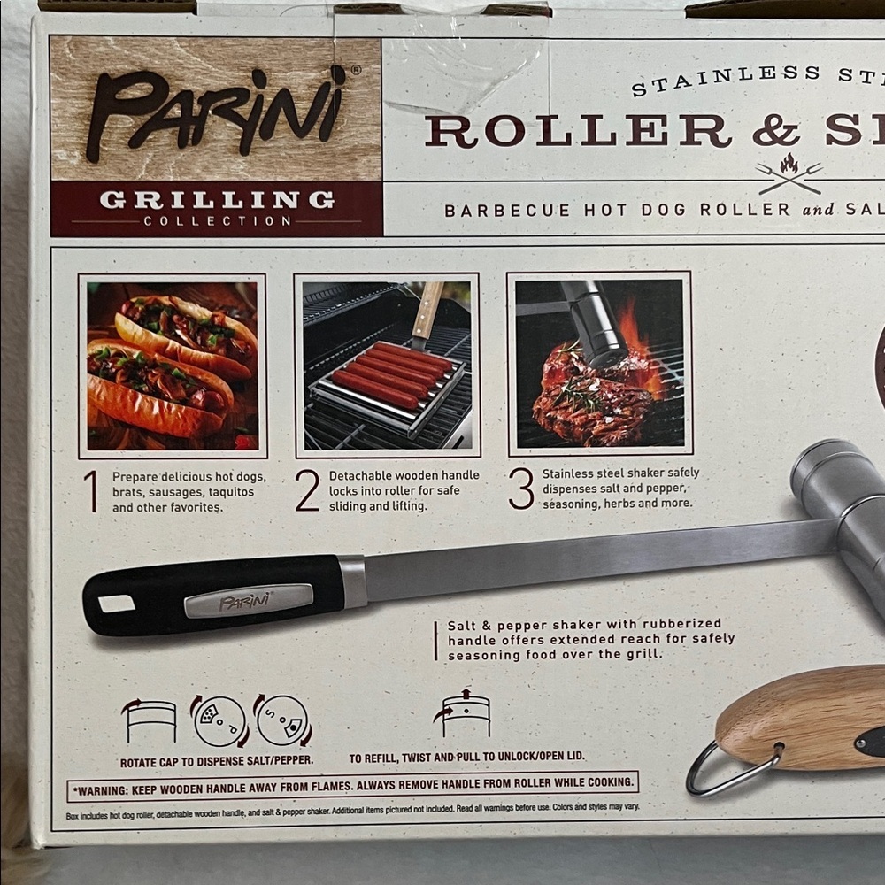 Stainless Steel Roller & Shaker Set - Silver NIP - Picture 3 of 6